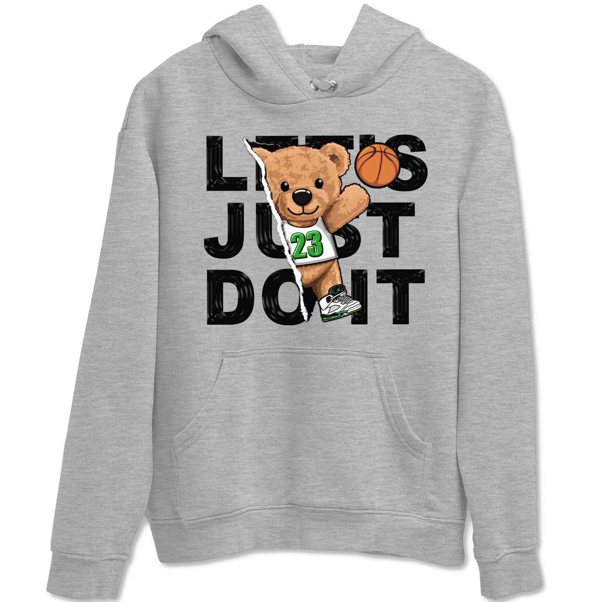 5s Lucky Green shirt to match jordans Rip Out Bear sneaker tees Air Jordan 5 Lucky Green SNRT Sneaker Release Tees unisex cotton Heather Grey 2 crew neck shirt