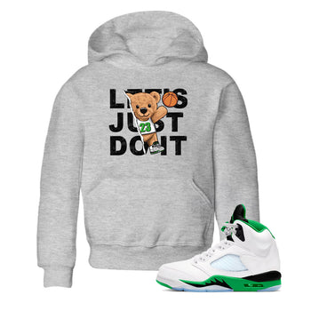 5s Lucky Green shirt to match jordans Rip Out Bear sneaker tees Air Jordan 5 Lucky Green SNRT sneaker release tees baby toddler Heather Grey 1 cotton Shirt