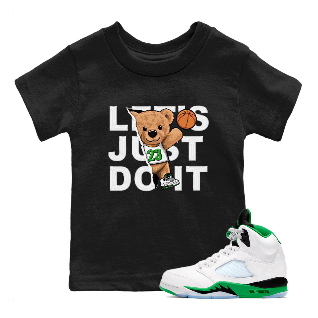 5s Lucky Green shirt to match jordans Rip Out Bear sneaker tees Air Jordan 5 Lucky Green SNRT sneaker release tees baby toddler Black 1 cotton Shirt