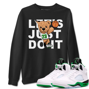 5s Lucky Green shirt to match jordans Rip Out Bear sneaker tees Air Jordan 5 Lucky Green SNRT Sneaker Release Tees unisex cotton Black 1 crew neck shirt