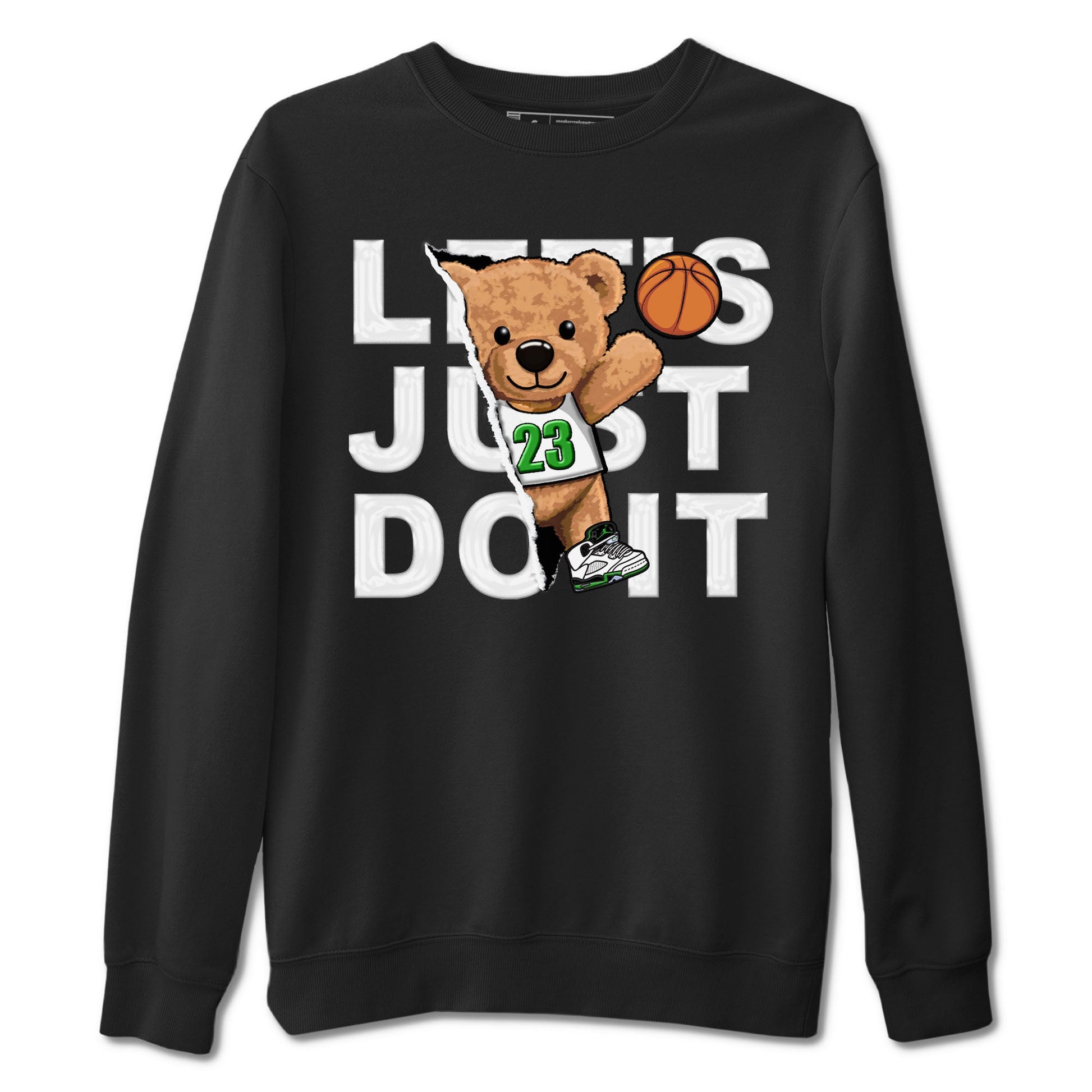 5s Lucky Green shirt to match jordans Rip Out Bear sneaker tees Air Jordan 5 Lucky Green SNRT Sneaker Release Tees unisex cotton Black 2 crew neck shirt