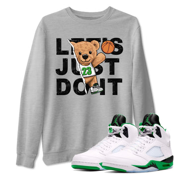 5s Lucky Green shirt to match jordans Rip Out Bear sneaker tees Air Jordan 5 Lucky Green SNRT Sneaker Release Tees unisex cotton Heather Grey 1 crew neck shirt