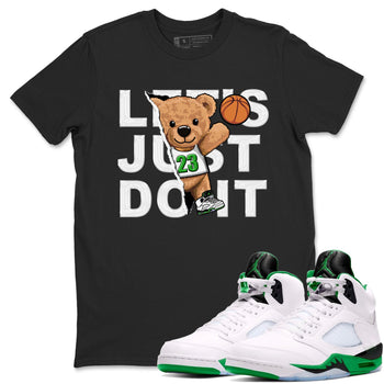 5s Lucky Green shirt to match jordans Rip Out Bear sneaker tees Air Jordan 5 Lucky Green SNRT Sneaker Release Tees unisex cotton Black 1 crew neck shirt