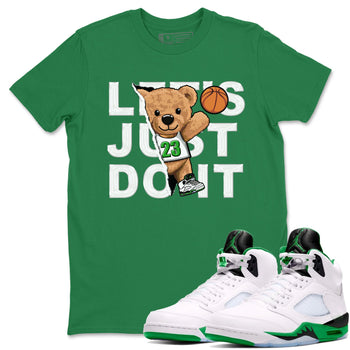 5s Lucky Green shirt to match jordans Rip Out Bear sneaker tees Air Jordan 5 Lucky Green SNRT Sneaker Release Tees unisex cotton Kelly Green 1 crew neck shirt