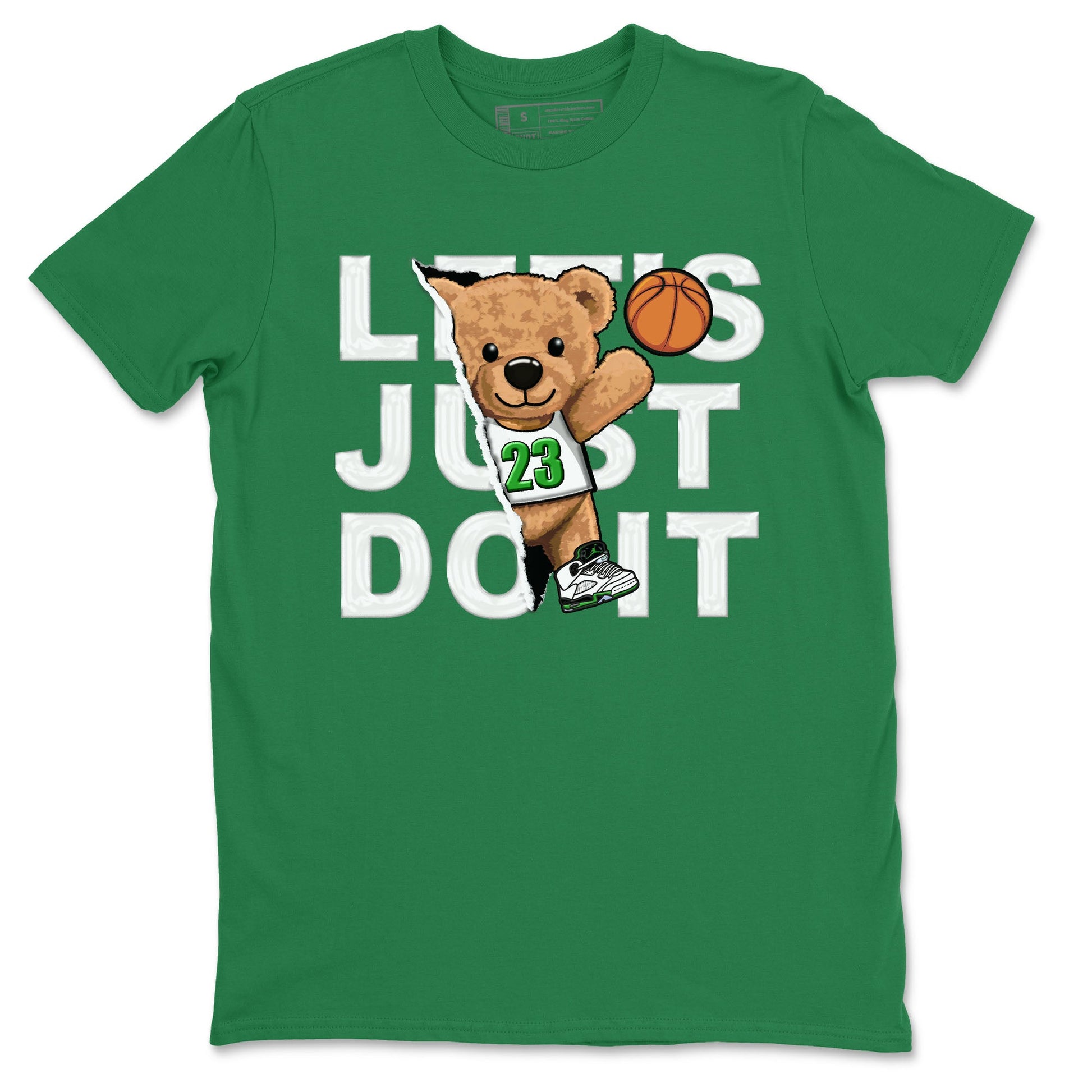 5s Lucky Green shirt to match jordans Rip Out Bear sneaker tees Air Jordan 5 Lucky Green SNRT Sneaker Release Tees unisex cotton Kelly Green 2 crew neck shirt