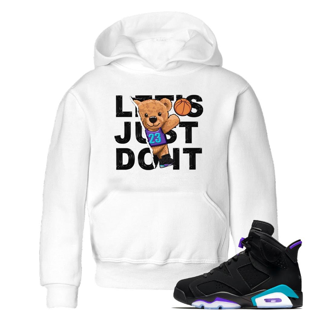 AJ6 Aqua shirt to match jordans Rip Out Bear sneaker release tees Air Jordan 6 Aqua SNRT Sneaker Tees Baby Toddler White 1 T-Shirt