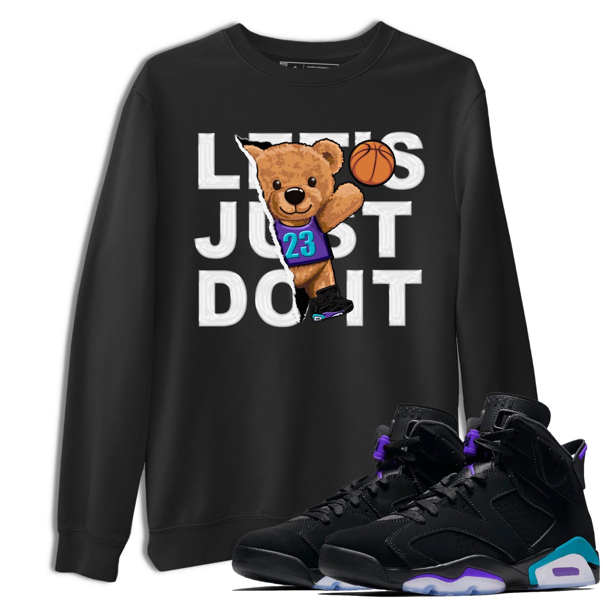 AJ6 Aqua shirt to match jordans Rip Out Bear sneaker release tees Air Jordan 6 Aqua SNRT Sneaker Tees Unisex Streetwear Clothing Black 1 T-Shirt