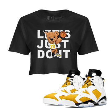 Rip Out Bear sneaker match tees to Yellow Ochre 6s street fashion brand for shirts to match Jordans SNRT Sneaker Tees Air Jordan 6 Yellow Ochre unisex t-shirt Black 1 crop shirt