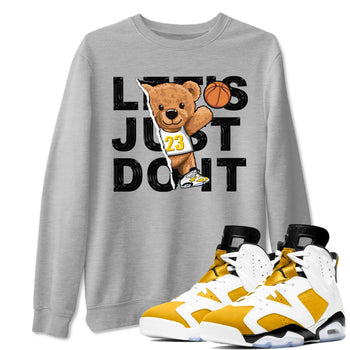 Rip Out Bear sneaker match tees to Yellow Ochre 6s street fashion brand for shirts to match Jordans SNRT Sneaker Tees Air Jordan 6 Yellow Ochre unisex t-shirt Heather Grey 1 unisex shirt