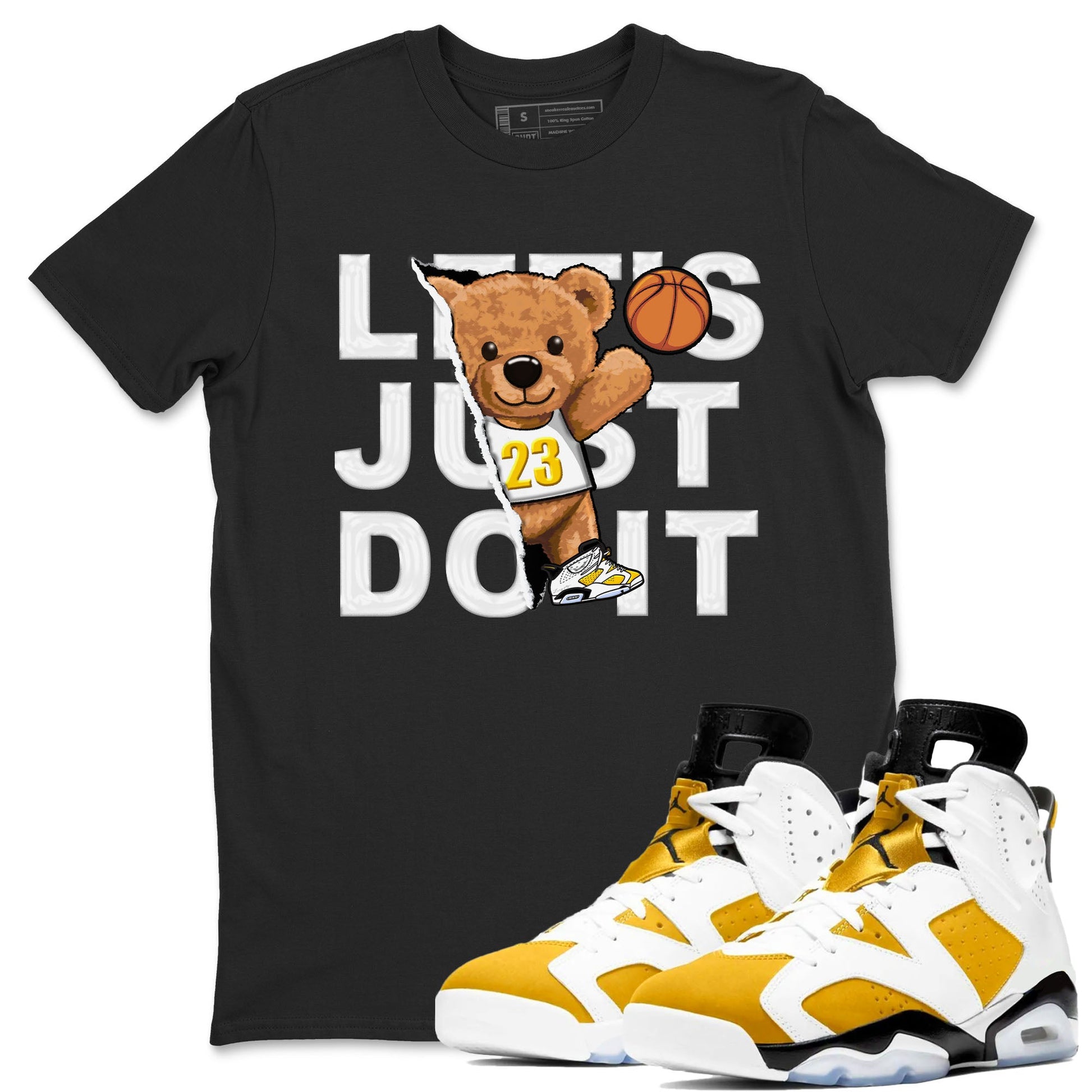 Rip Out Bear sneaker match tees to Yellow Ochre 6s street fashion brand for shirts to match Jordans SNRT Sneaker Tees Air Jordan 6 Yellow Ochre unisex t-shirt Black 1 unisex shirt