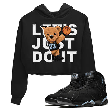 Air Jordan 7 Chambray shirt to match jordans Rip Out Bear sneaker tees AJ7 Chambray SNRT Sneaker Release Tees Black 1 Crop T-Shirt