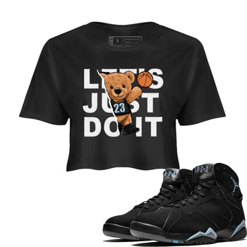 Air Jordan 7 Chambray shirt to match jordans Rip Out Bear sneaker tees AJ7 Chambray SNRT Sneaker Release Tees Black 1 Crop T-Shirt