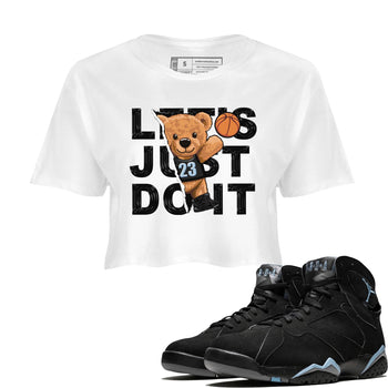 Air Jordan 7 Chambray shirt to match jordans Rip Out Bear sneaker tees AJ7 Chambray SNRT Sneaker Release Tees White 1 Crop T-Shirt