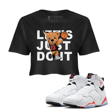 Air Jordan 7 White Infrared shirt to match jordans Rip Out Bear sneaker tees White Infrared 7s SNRT Sneaker Release Tees Black 1 Crop T-Shirt