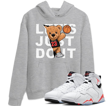 Air Jordan 7 White Infrared shirt to match jordans Rip Out Bear sneaker tees White Infrared 7s SNRT Sneaker Release Tees Unisex Heather Grey 1 T-Shirt
