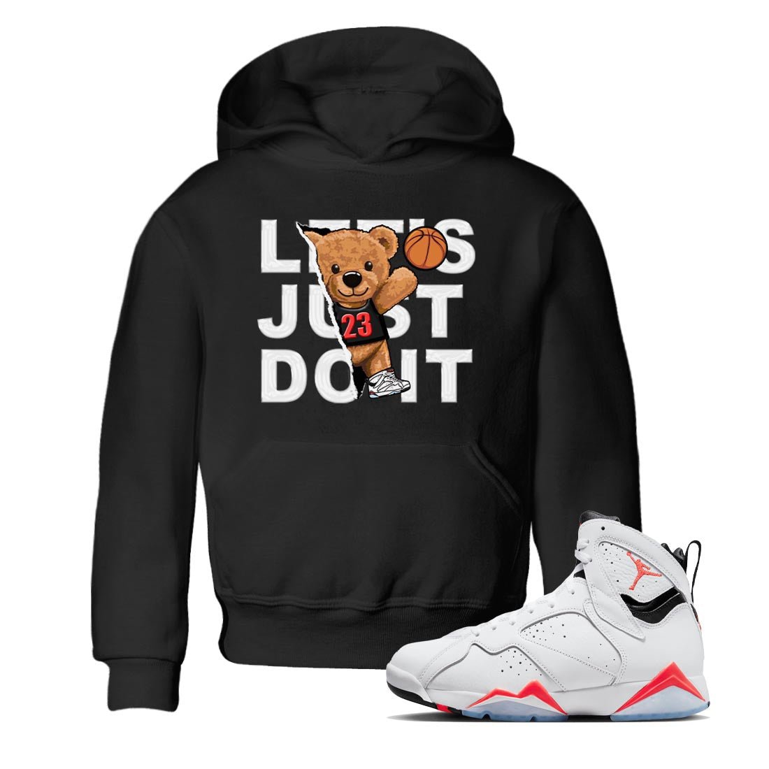 Air Jordan 7 White Infrared shirt to match jordans Rip Out Bear sneaker tees White Infrared 7s SNRT Sneaker Release Tees Baby Toddler Black 1 T-Shirt