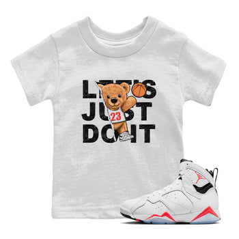 Air Jordan 7 White Infrared shirt to match jordans Rip Out Bear sneaker tees White Infrared 7s SNRT Sneaker Release Tees Baby Toddler White 1 T-Shirt