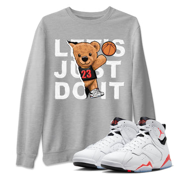 Air Jordan 7 White Infrared shirt to match jordans Rip Out Bear sneaker tees White Infrared 7s SNRT Sneaker Release Tees Unisex Heather Grey 1 T-Shirt