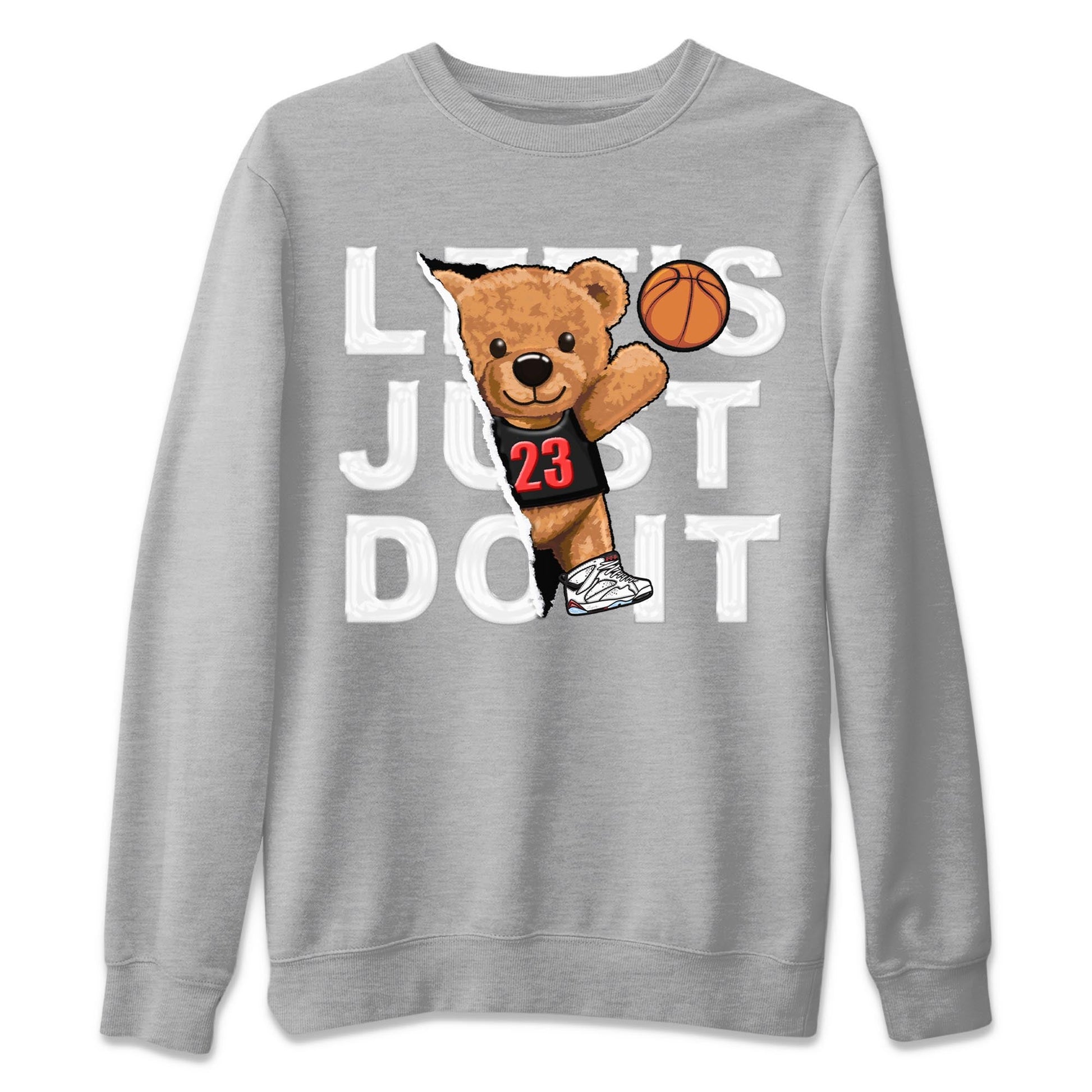 Air Jordan 7 White Infrared shirt to match jordans Rip Out Bear sneaker tees White Infrared 7s SNRT Sneaker Release Tees Unisex Heather Grey 2 T-Shirt