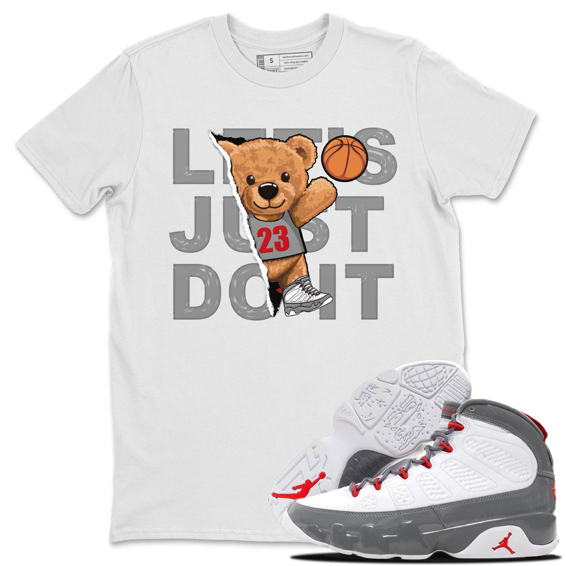 Jordan 9 Fire Red Sneaker Match Tees Rip Out Bear Sneaker Tees Jordan 9 Fire Red Sneaker Release Tees Unisex Shirts