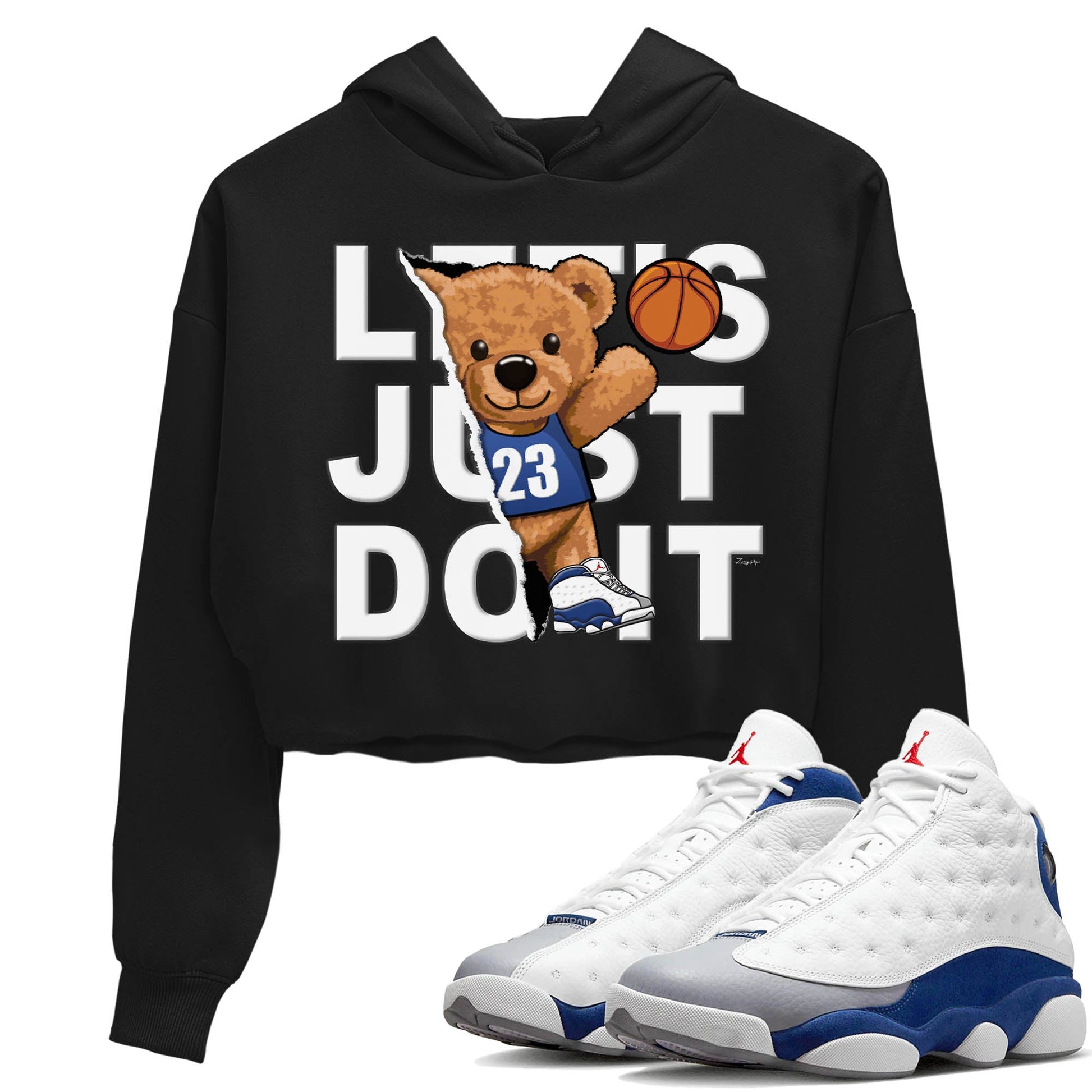 Jordan 13 French Blue Sneaker Match Tees Rip Out Bear Sneaker Tees Jordan 13 French Blue Sneaker Release Tees Women's Shirts