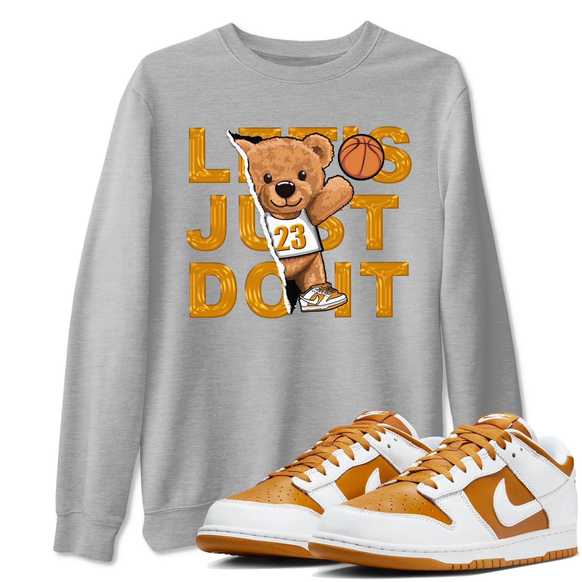 Rip Out Bear sneaker match tees to Dark Curry Reverse Curry street fashion brand for shirts to match Jordans SNRT Sneaker Tees Dunk Dark Curry unisex t-shirt Heather Grey 1 unisex shirt