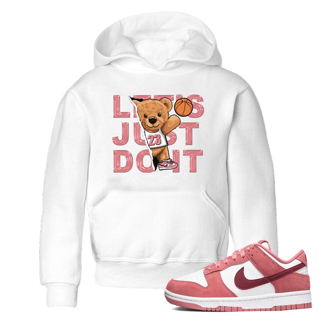 Dunk Valentine's Day shirt to match jordans Rip Out Bear sneaker tees Dunks Valentine's Day SNRT sneaker release tees baby toddler White 1 cotton Shirt