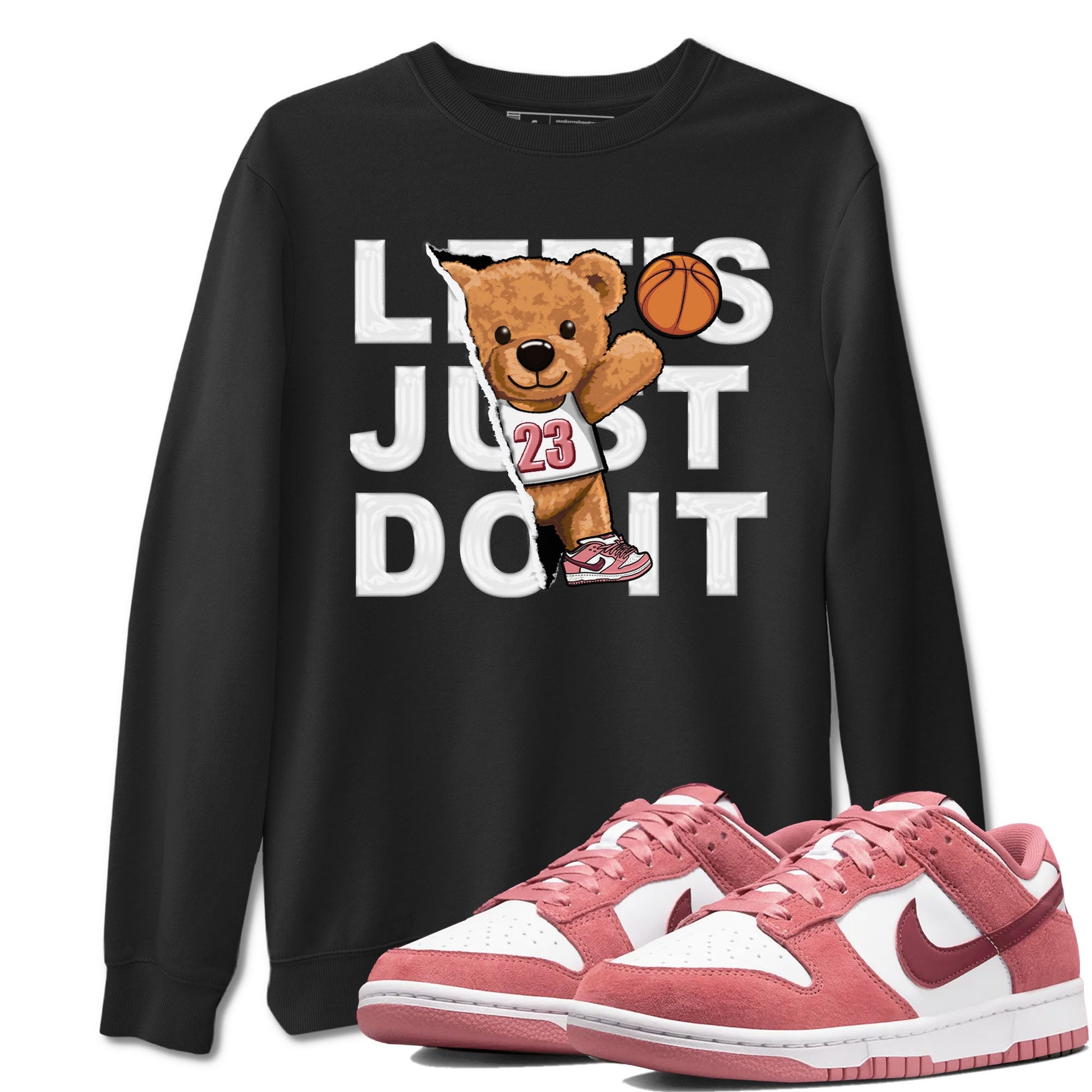 Dunk Valentine's Day shirt to match jordans Rip Out Bear sneaker tees Dunks Valentine's Day SNRT sneaker Release Tees unisex cotton Black 1 crew neck shirt