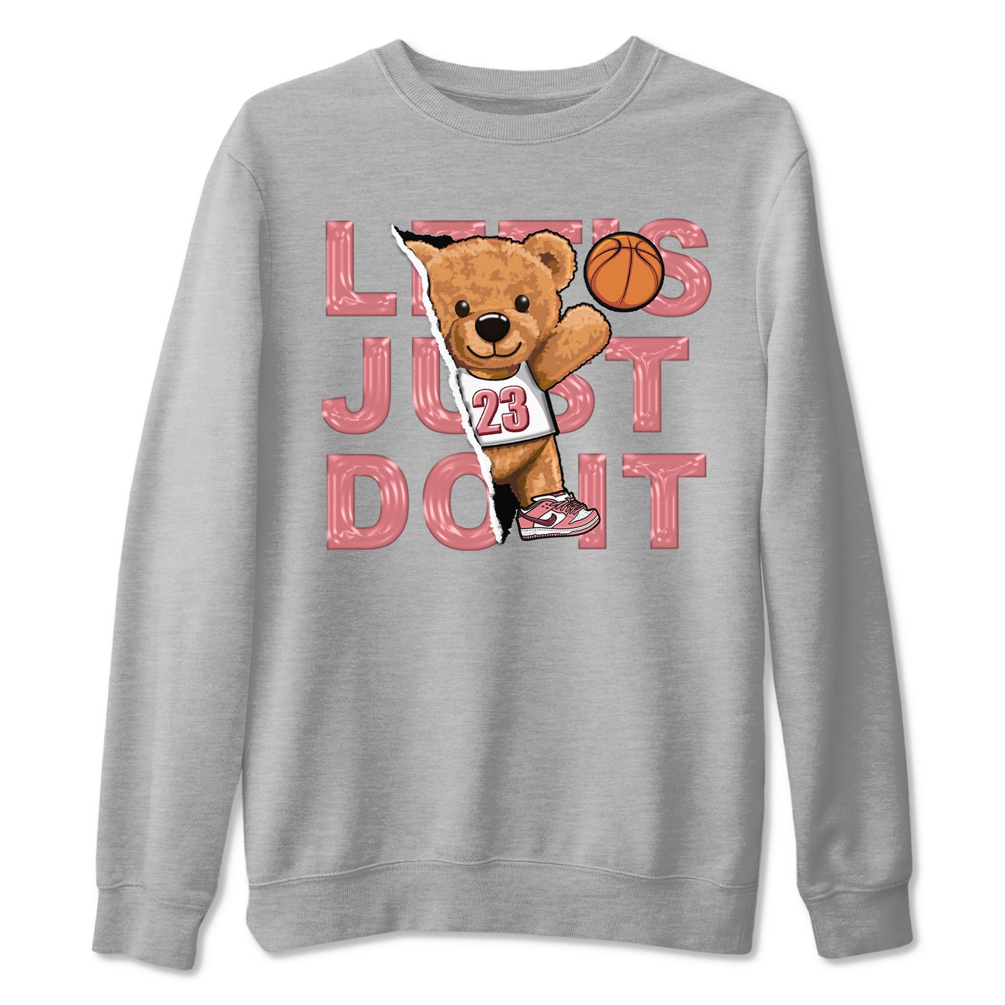 Dunk Valentine's Day shirt to match jordans Rip Out Bear sneaker tees Dunks Valentine's Day SNRT sneaker Release Tees unisex cotton Heather Grey 2 crew neck shirt
