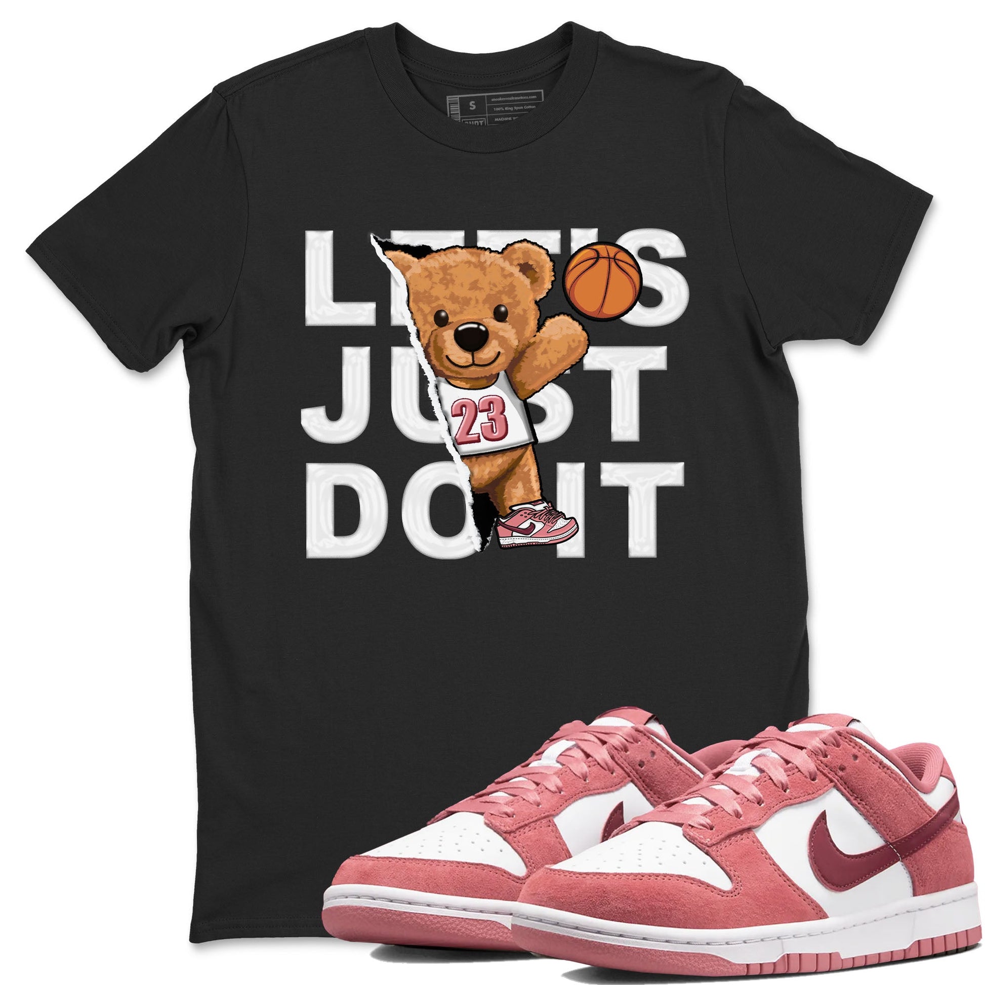 Dunk Valentine's Day shirt to match jordans Rip Out Bear sneaker tees Dunks Valentine's Day SNRT sneaker Release Tees unisex cotton Black 1 crew neck shirt