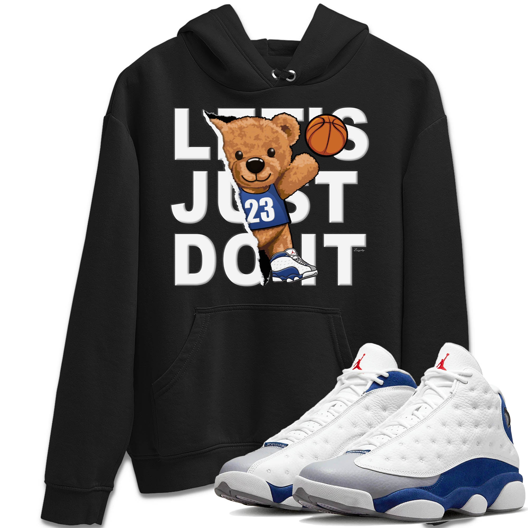 Jordan 13 French Blue Sneaker Match Tees Rip Out Bear Sneaker Tees Jordan 13 French Blue Sneaker Release Tees Unisex Shirts