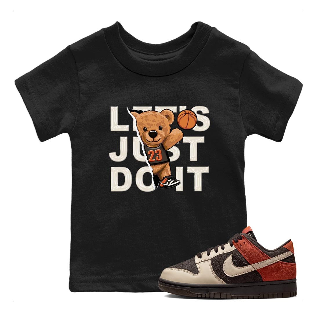 Nike Low Dunk Red Panda shirt to match jordans Rip Out Bear sneaker tees Nike Dunk Red Panda SNRT Sneaker Tees Baby Toddler Black 1 T-Shirt