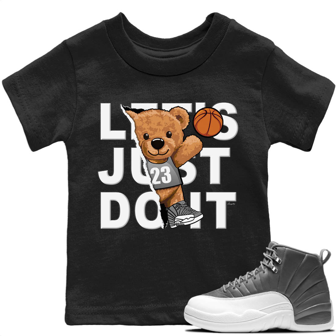 Jordan 12 Stealth Sneaker Match Tees Rip Out Bear Sneaker Tees Jordan 12 Stealth Sneaker Release Tees Kids Shirts