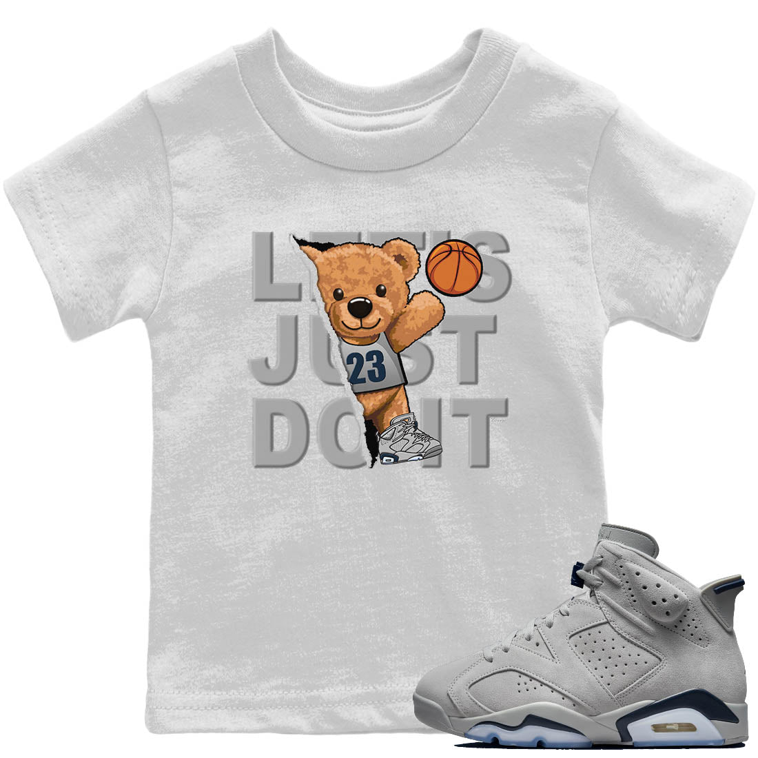 Jordan 6 Georgetown Sneaker Match Tees Rip Out Bear Sneaker Tees Jordan 6 Georgetown Sneaker Release Tees Kids Shirts