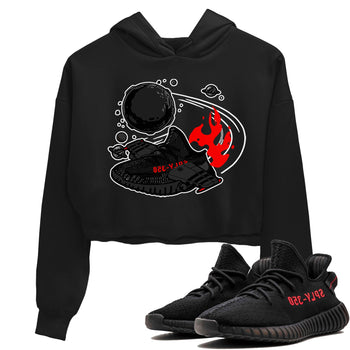 Adidas Yeezy Boost 350 Bred shirt to match sneakers Rocket Boost sneaker tees Yeezy 350 Bred SNRT Sneaker Release Tees Black 1 Crop T-Shirt