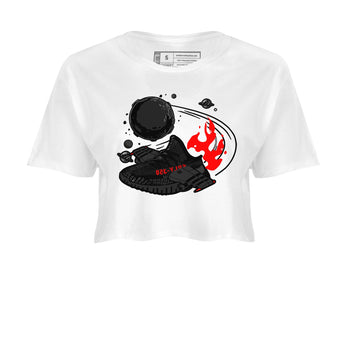 Adidas Yeezy Boost 350 Bred shirt to match sneakers Rocket Boost sneaker tees Yeezy 350 Bred SNRT Sneaker Release Tees White 2 Crop T-Shirt