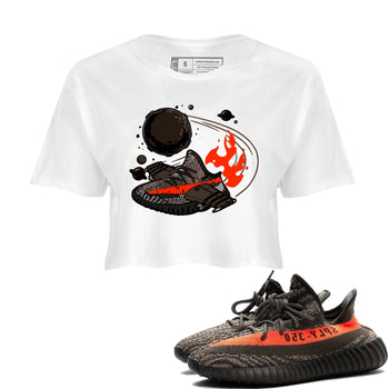 Yeezy 350 Carbon Beluga shirt to match sneakers Rocket Boost sneaker tees Yeezy Boost 350 V2 Carbon Beluga SNRT Sneaker Release Tees White 1 Crop T-Shirt