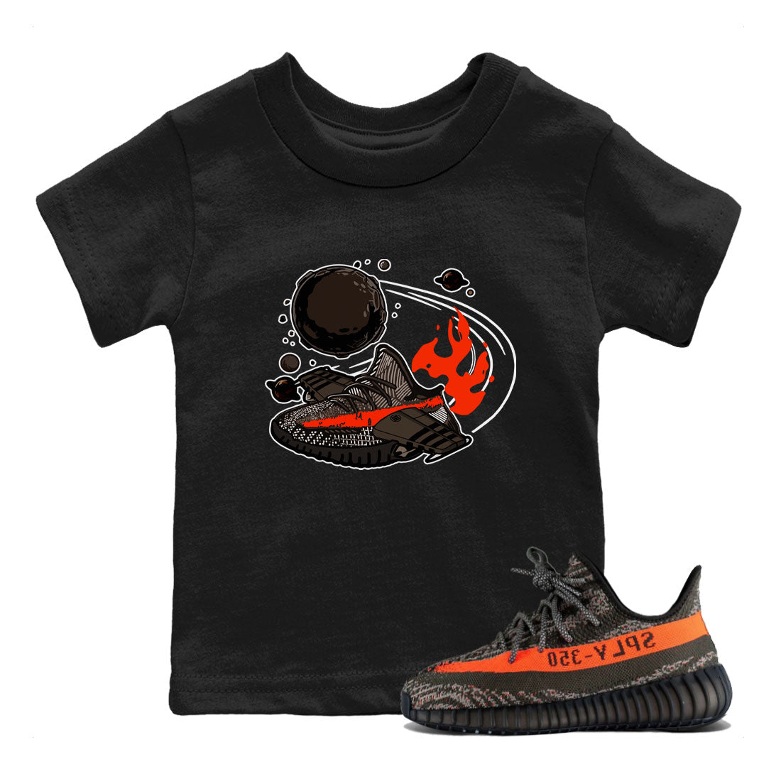 Yeezy 350 Carbon Beluga shirt to match sneakers Rocket Boost sneaker tees Yeezy Boost 350 V2 Carbon Beluga SNRT Sneaker Release Tees Baby Toddler Black 1 T-Shirt