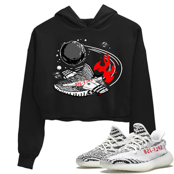 Yeezy 350 Zebra shirt to match Yeezys Rocket Boost sneaker tees Yeezy Boost 350 V2 Zebra SNRT Sneaker Release Tees Black 1 Crop T-Shirt