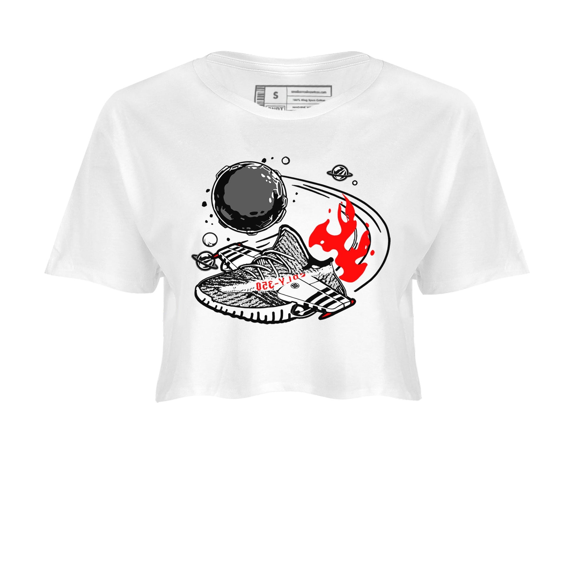 Yeezy 350 Zebra shirt to match Yeezys Rocket Boost sneaker tees Yeezy Boost 350 V2 Zebra SNRT Sneaker Release Tees White 2 Crop T-Shirt