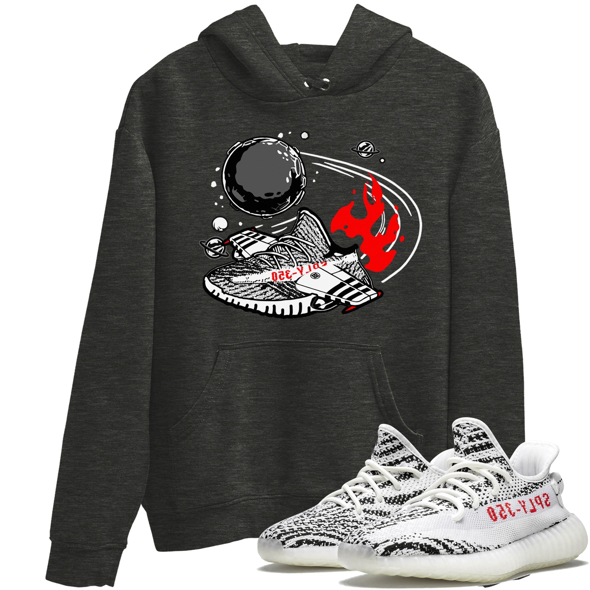 Yeezy 350 Zebra shirt to match Yeezys Rocket Boost sneaker tees Yeezy Boost 350 V2 Zebra SNRT Sneaker Release Tees Unisex Charcoal Heather 1 T-Shirt