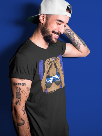 Jordan 1 Royal Black Sneaker Match Tees Roll Up Sneaker Tees Jordan 1 Royal Black Sneaker Release Tees Unisex Shirts