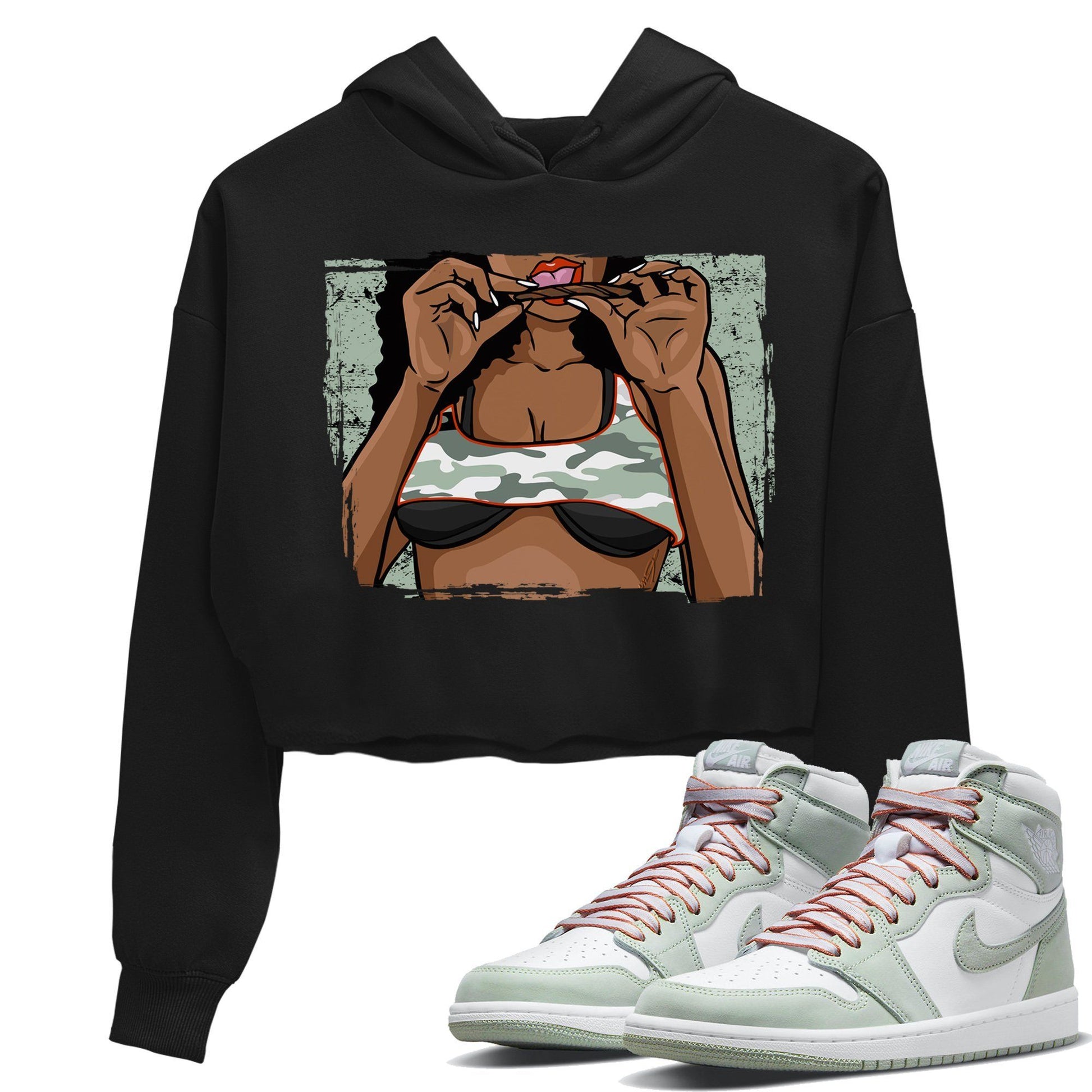 Jordan 1 Seafoam Sneaker Match Tees Roll Up Sneaker Tees Jordan 1 Seafoam Sneaker Release Tees Women's Shirts