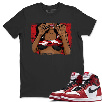 Jordan 1 Varsity Red Chicago Sneaker Match Tees Roll Up Sneaker Tees Jordan 1 Varsity Red Chicago Sneaker Release Tees Unisex Shirts