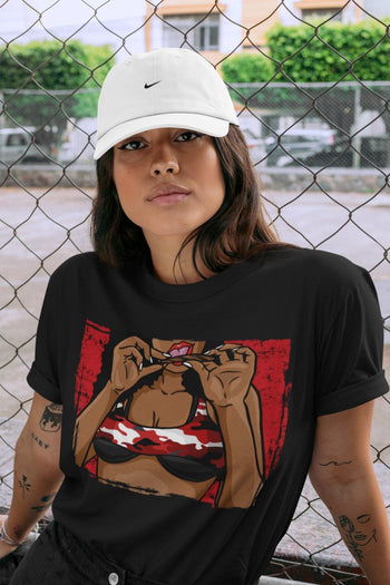Jordan 1 Varsity Red Chicago Sneaker Match Tees Roll Up Sneaker Tees Jordan 1 Varsity Red Chicago Sneaker Release Tees Unisex Shirts