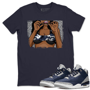 Jordan 3 Midnight Navy Sneaker Match Tees Roll Up Sneaker Tees Jordan 3 Midnight Navy Sneaker Release Tees Unisex Shirts