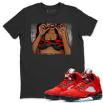 Jordan 5 Raging Bull Sneaker Match Tees Roll UP Sneaker Tees Jordan 5 Raging Bull Sneaker Release Tees Unisex Shirts