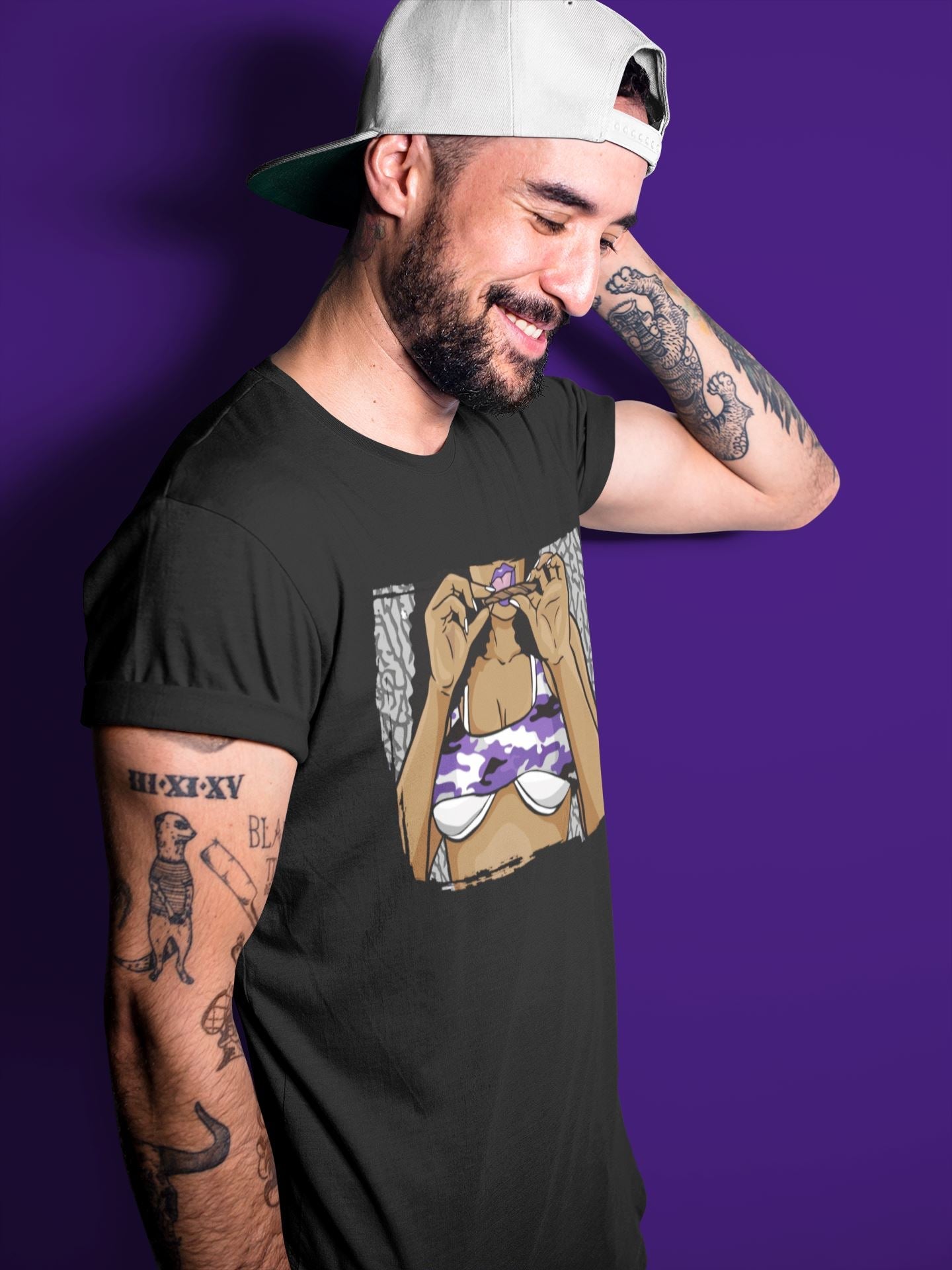 Jordan 3 Dark Iris Sneaker Match Tees Roll Up Sneaker Tees Jordan 3 Dark Iris Sneaker Release Tees Unisex Shirts