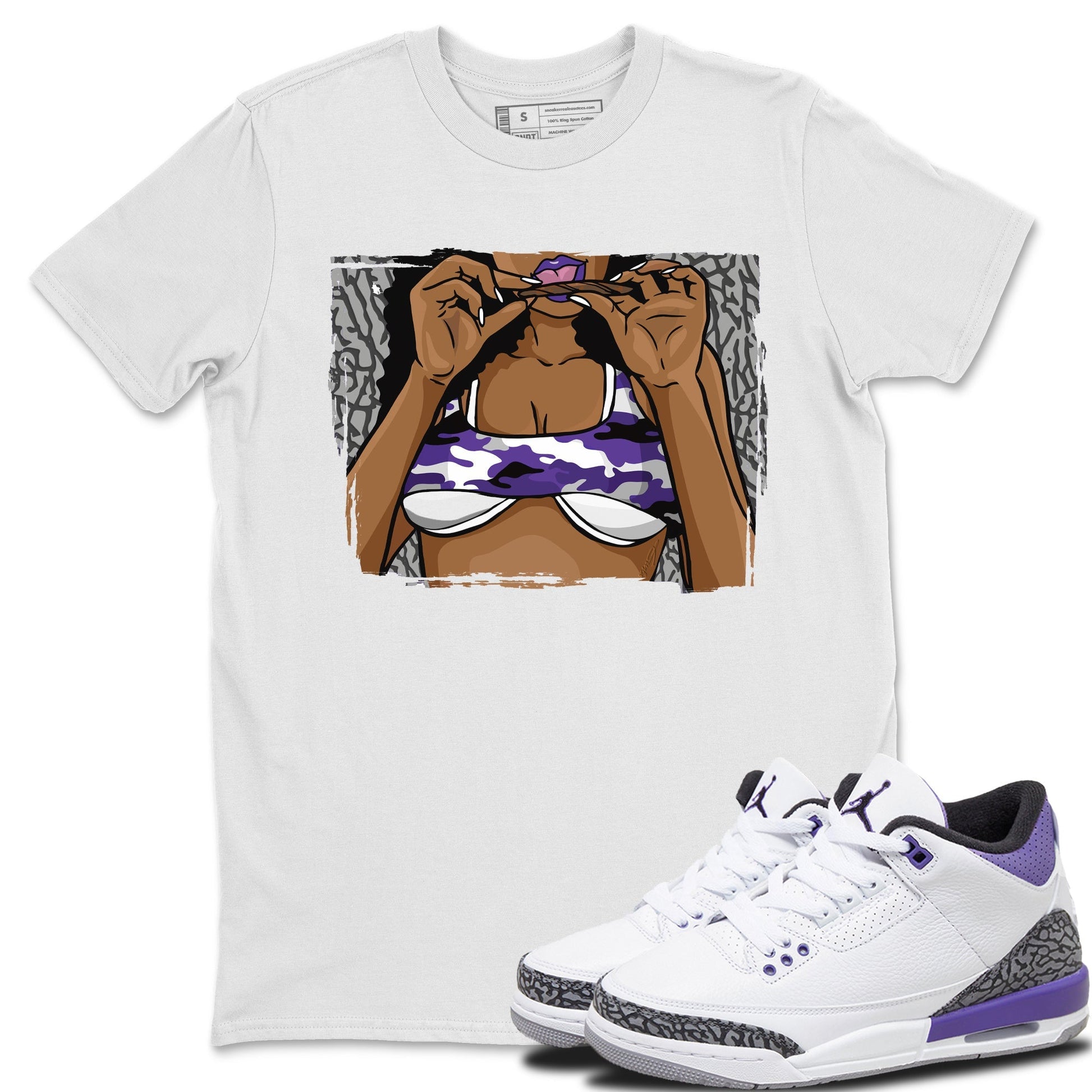 Jordan 3 Dark Iris Sneaker Match Tees Roll Up Sneaker Tees Jordan 3 Dark Iris Sneaker Release Tees Unisex Shirts