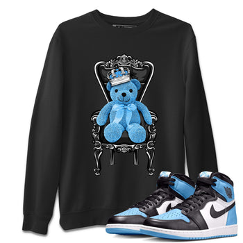 Air Jordan 1 Retro High OG UNC Toe Shirt to match Jordans Royal Bear Sneaker Tees AJ1 UNC Toe Tee Crew Neck T-Shirts Black 1